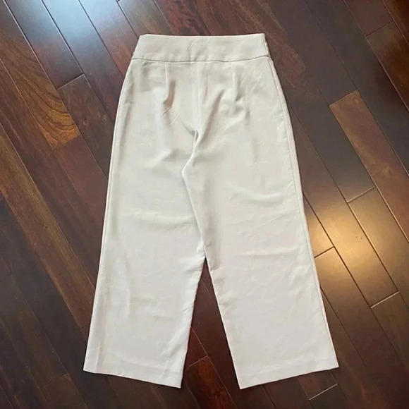 Dynamite High Rise Wide Leg Cropped Trouser Pants Tan Beige  XS NWT - Picture 8 of 15